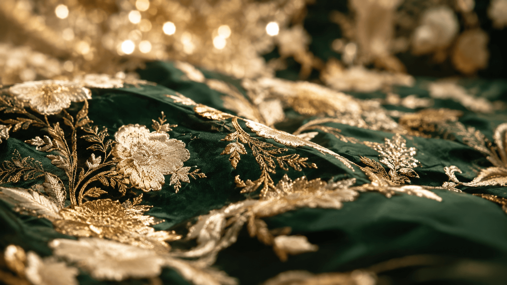 Embroidered Indian fabric